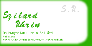 szilard uhrin business card